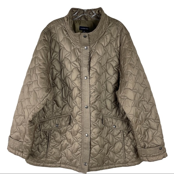 Lands' End Jackets & Coats Lands End Green Quilted Puffer Snap